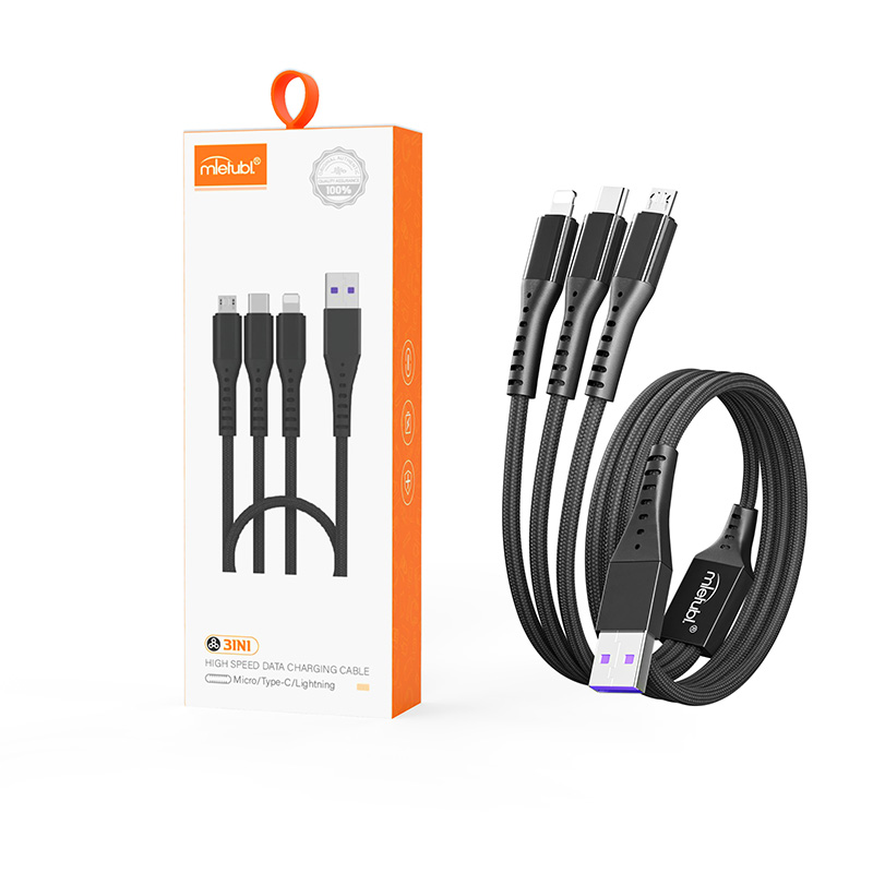 Mietubl 3 in 1 braided fast charging cable