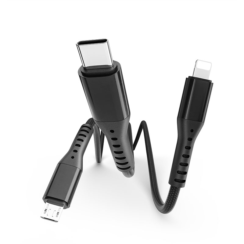 Mietubl 3 in 1 braided fast charging cable