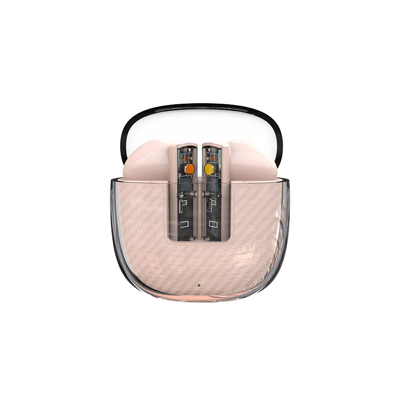 Bluetooth 5.3 wireless earbuds with transparent case
