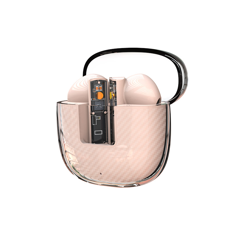 Bluetooth 5.3 wireless earbuds with transparent case