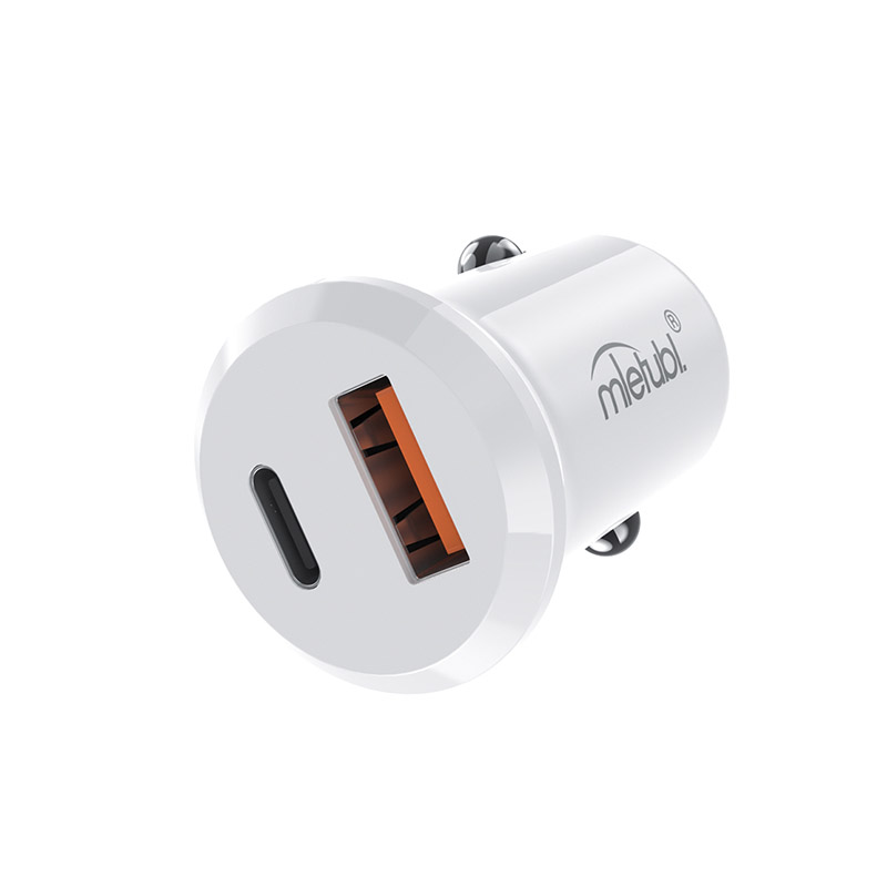 Mini dual port car charger