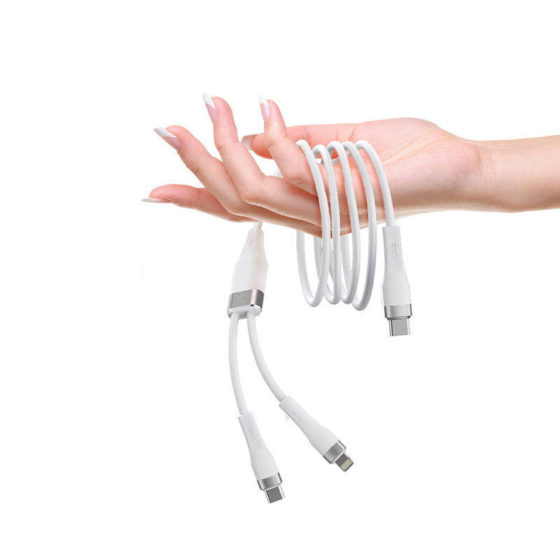 Type-C to Type-C + Lightning 2-in-1 charging cable