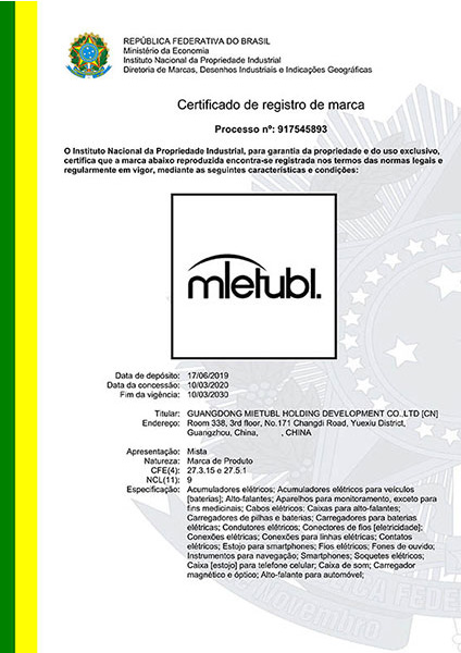 Mietubl trademark in Brazil