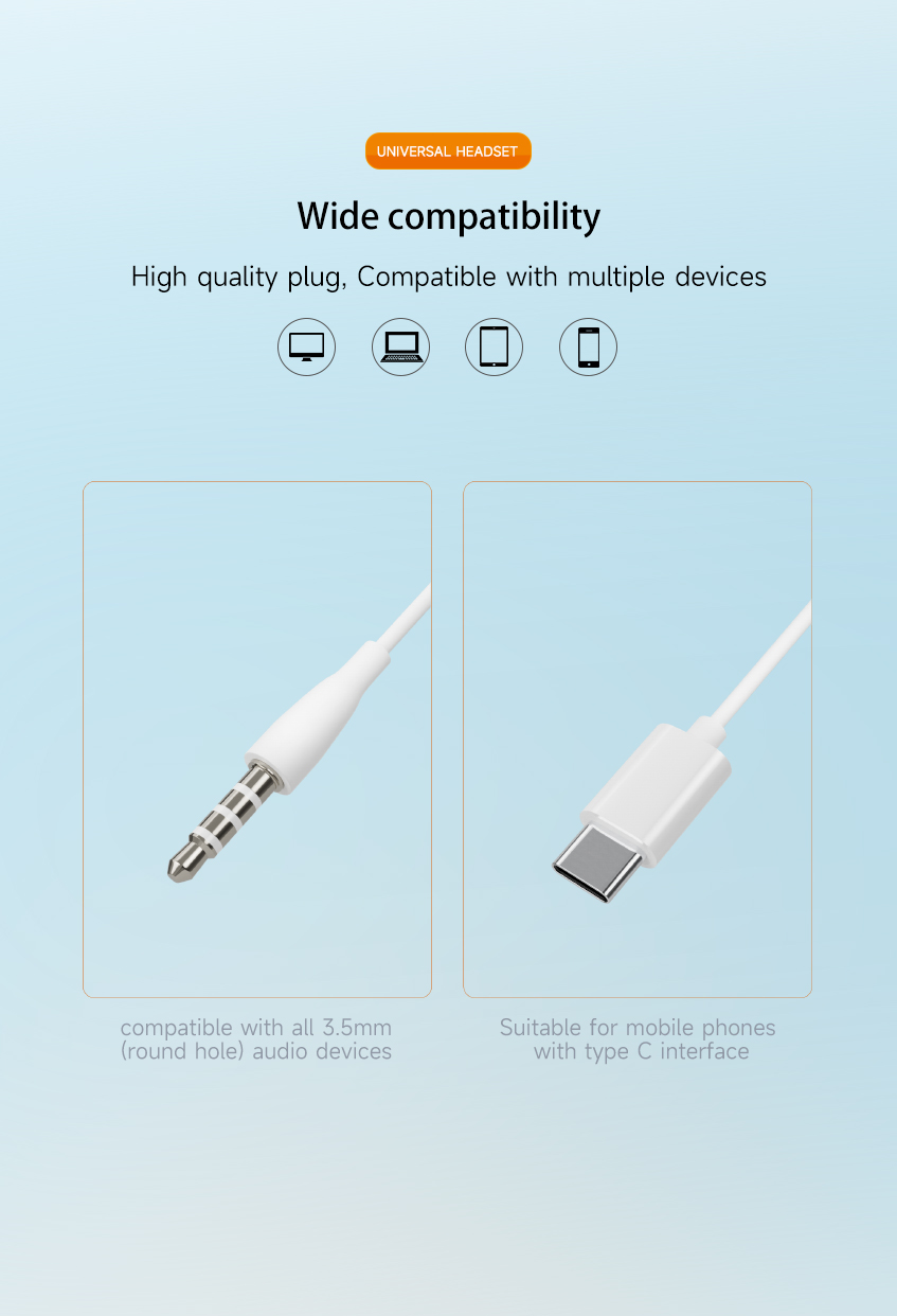 In-ear wire-controlled headphones