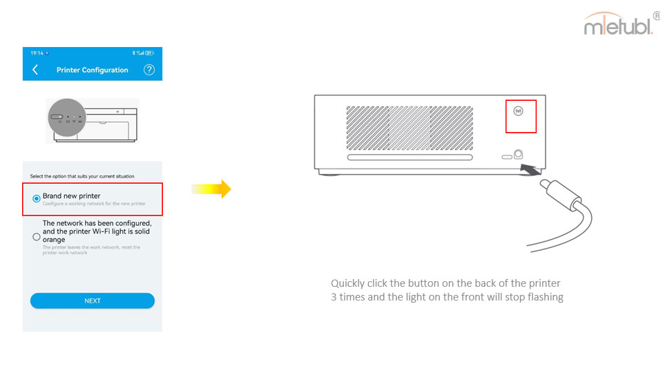 Reset the network of the phone skin printer