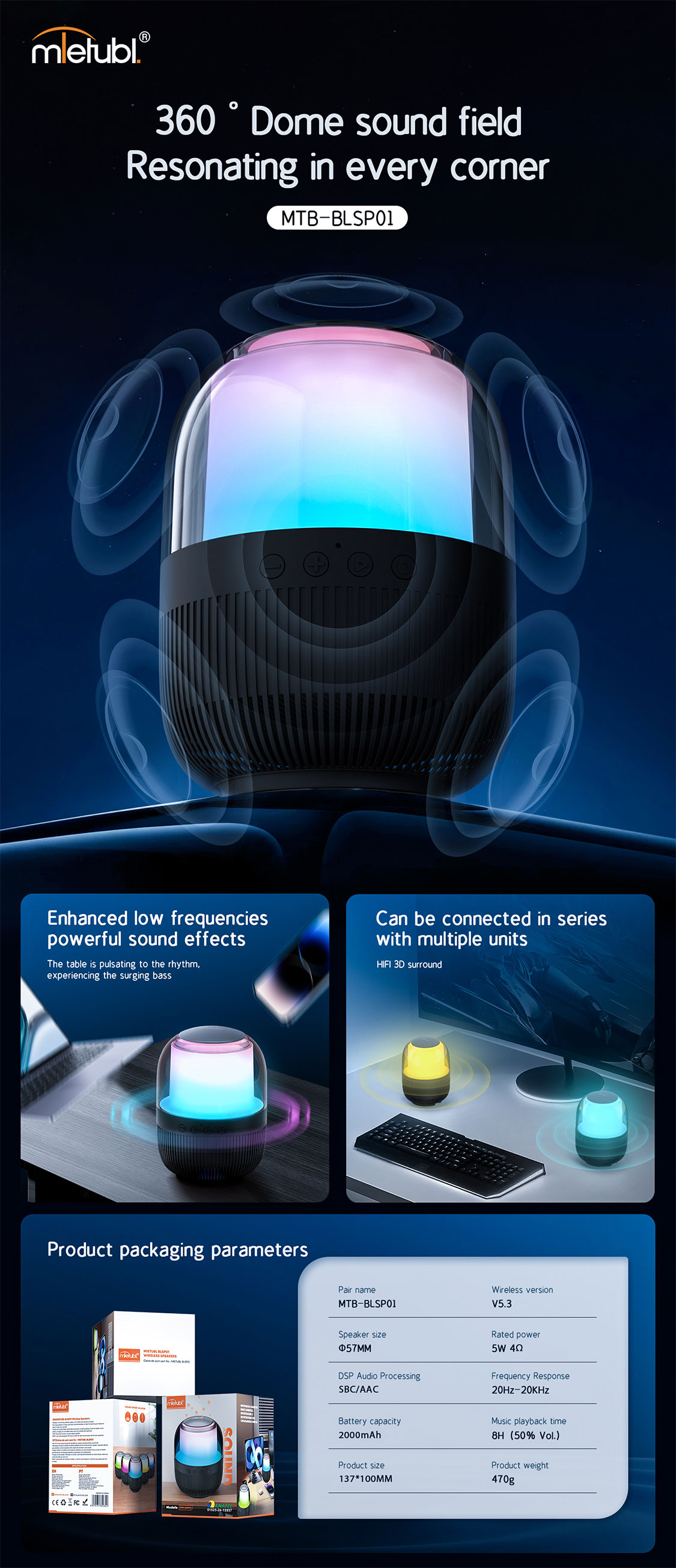 360°Dome Bluetooth speaker