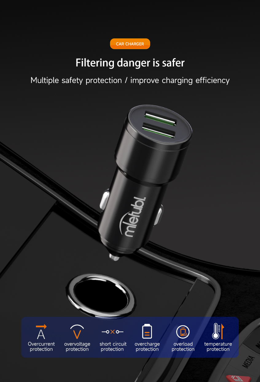 Двойное автомобильное зарядное устройство USB